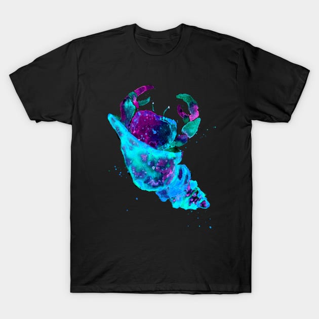 Blue and Purple Hermit Crab T-Shirt by ZeichenbloQ